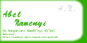 abel namenyi business card